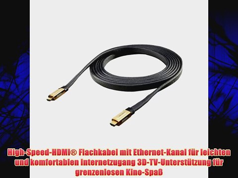 Oehlbach XXL? Black Connect 220 High-Speed-HDMI?-Flachkabel mit Ethernet schwarz 2.20 m
