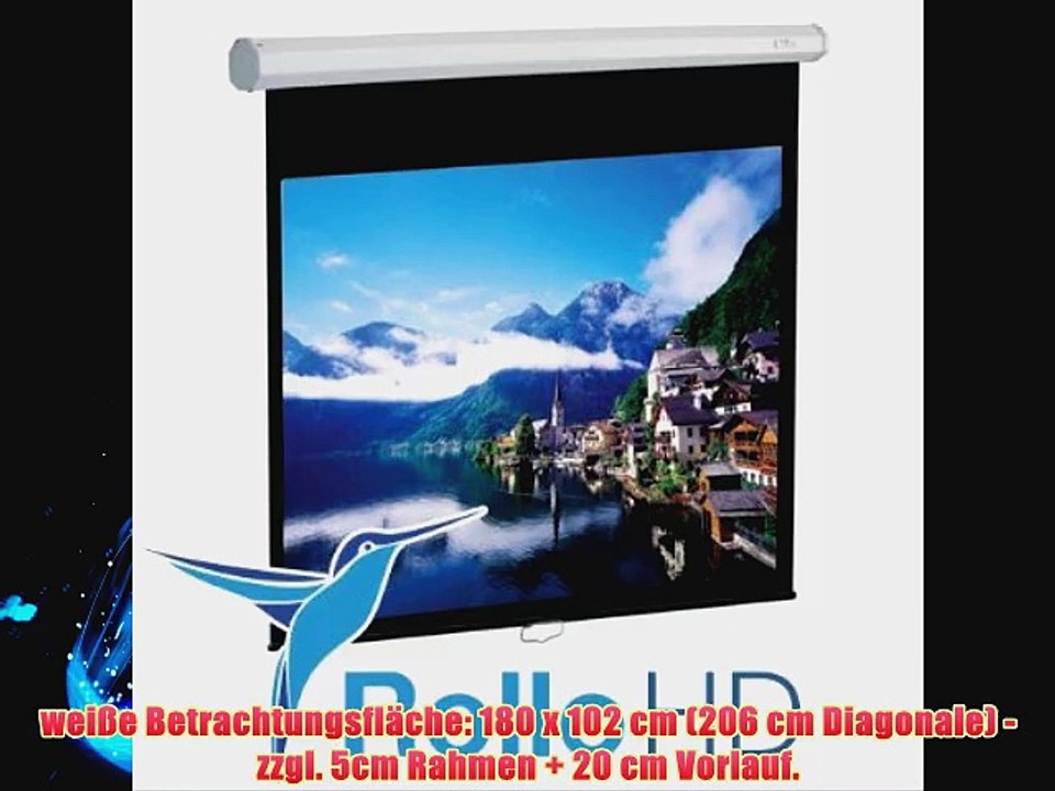 180 cm x 101 cm (206 cm Diagonale) Rolloleinwand 16:9 Format ULTRALUXX ?RM Automatik soft return