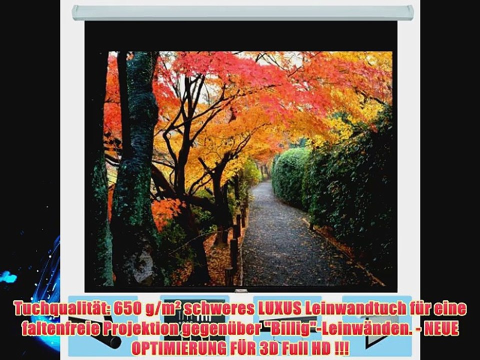 287 cm (200x200) ULTRALUXX ? RM Automatik Rolloleinwand - 1:1 LUXUS PROFI ROLLO LEINWAND -