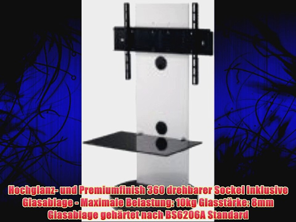 B-TECH BTF810/BW 1m TV-St?nder mit einem Glasboden (Displaygr??e bis 127 cm (50 Zoll) Belastbarkeit