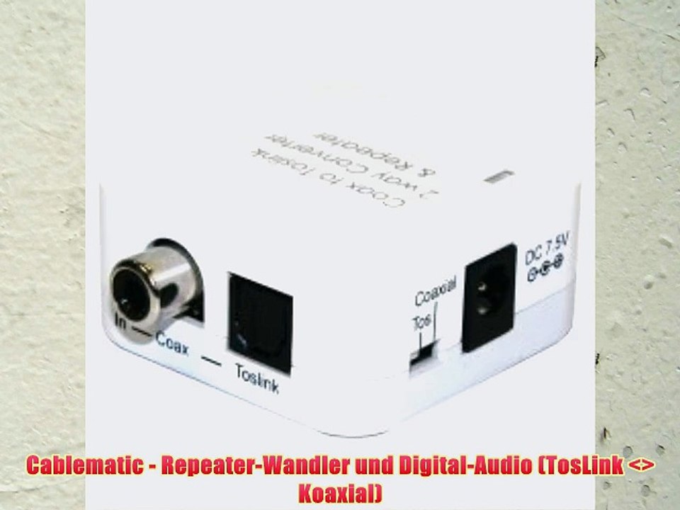 Cablematic - Repeater-Wandler und Digital-Audio (TosLink  Koaxial)