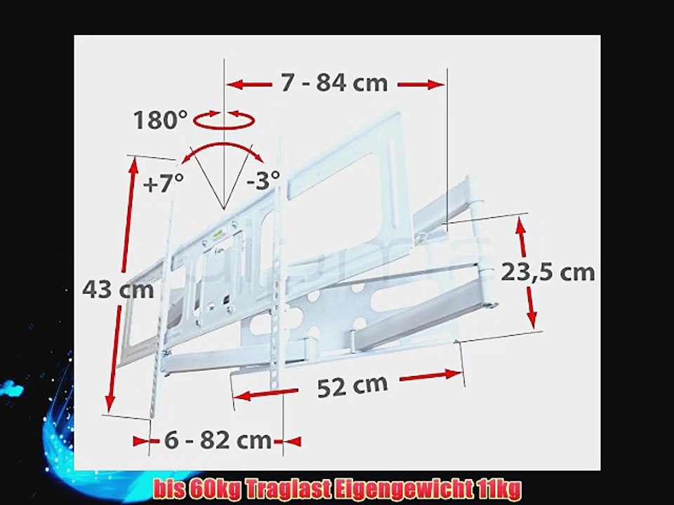 TV Wandhalterung quipma 350w f?r 42-70 Zoll bis Vesa 800 x 400 max.60 kg wei?