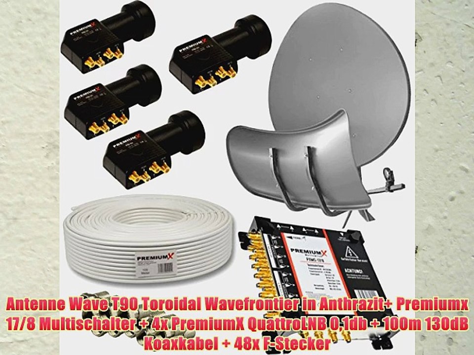 Antenne Wave T90 Toroidal Wavefrontier in Anthrazit  Premiumx 17/8 Multischalter   4x PremiumX