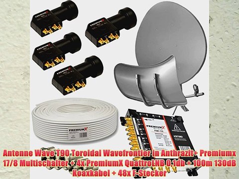 Antenne Wave T90 Toroidal Wavefrontier in Anthrazit Premiumx 17/8 Multischalter 4x PremiumX