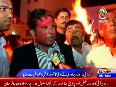 MQM MPA Kamran Farooqui attend Holi Festival of Colors in Karachi