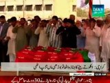 Funeral of martyred MQM worker Arshad, laid to rest in Shuhada Graveyard Yasinabad