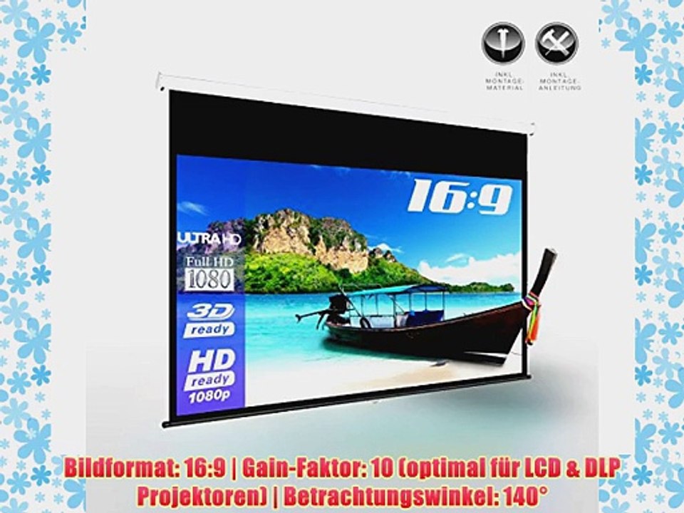 eSmart Germany Rollo Leinwand MIROLO | Gesamtbreite 312cm | Darstellungsfl?che 295cm x 165cm