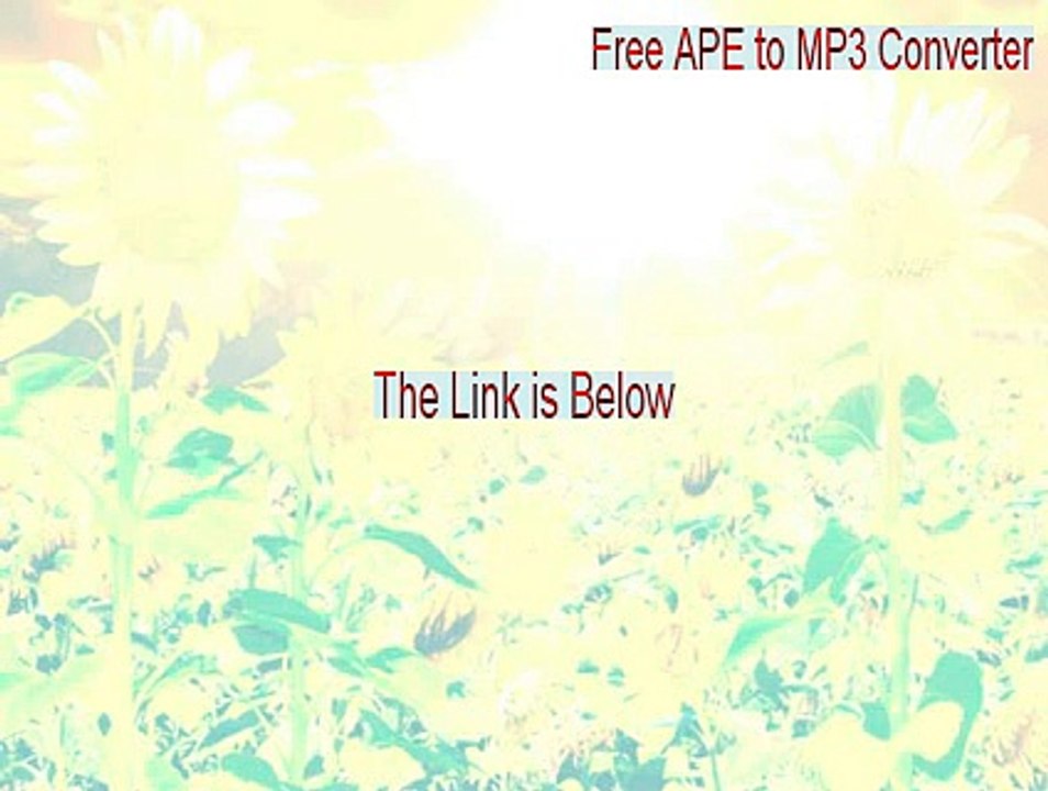 Free APE to MP3 Converter Full Download - Download Here