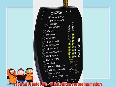 Schwaiger GmbH SF9002011 Digitaler Sat-Finder HD zur Ausrichtung wie vom Profi - 18 Satelliten