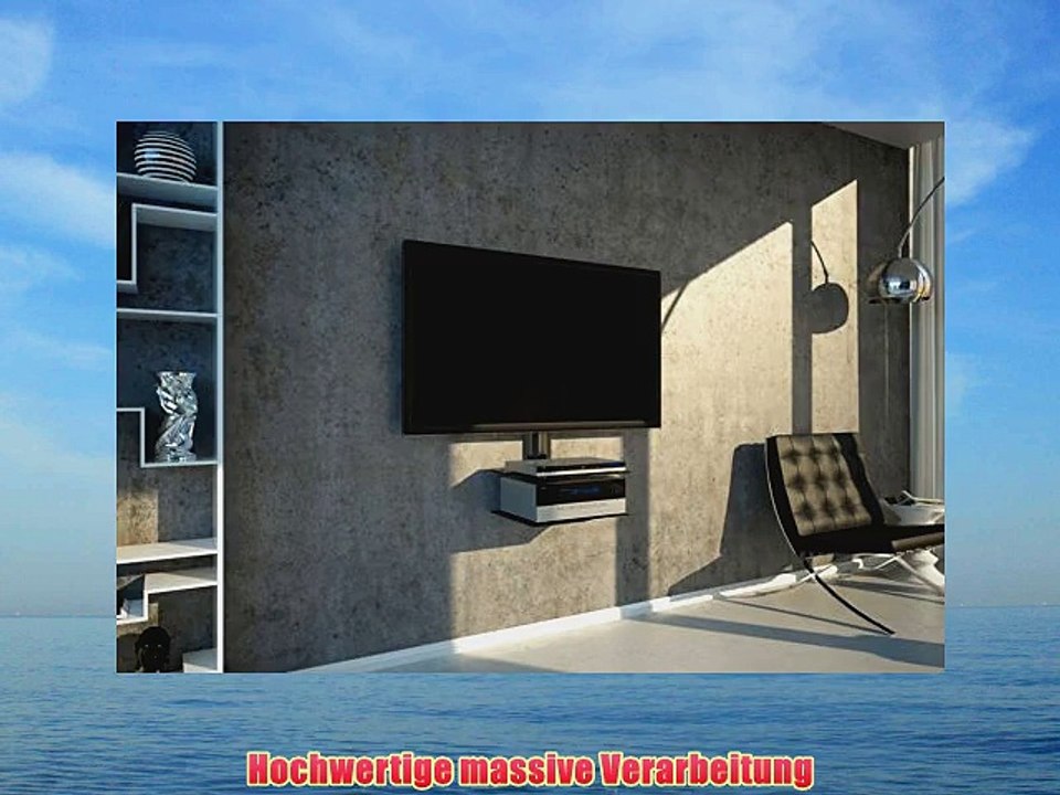 NEG Multimedia TV-Rack SUSPENDER 502B (schwarz) mit zwei Glas-Ablagen und Kabelmanagement-System