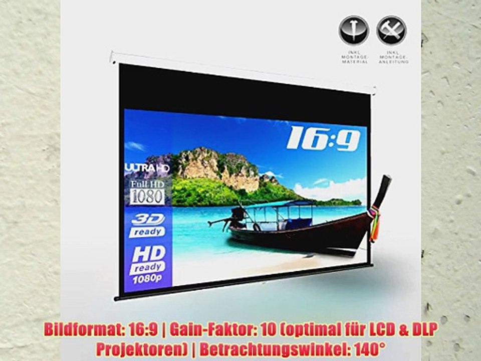 eSmart Germany Rollo Leinwand MIROLO | Gesamtbreite 221cm | Darstellungsfl?che 203cm x 114cm