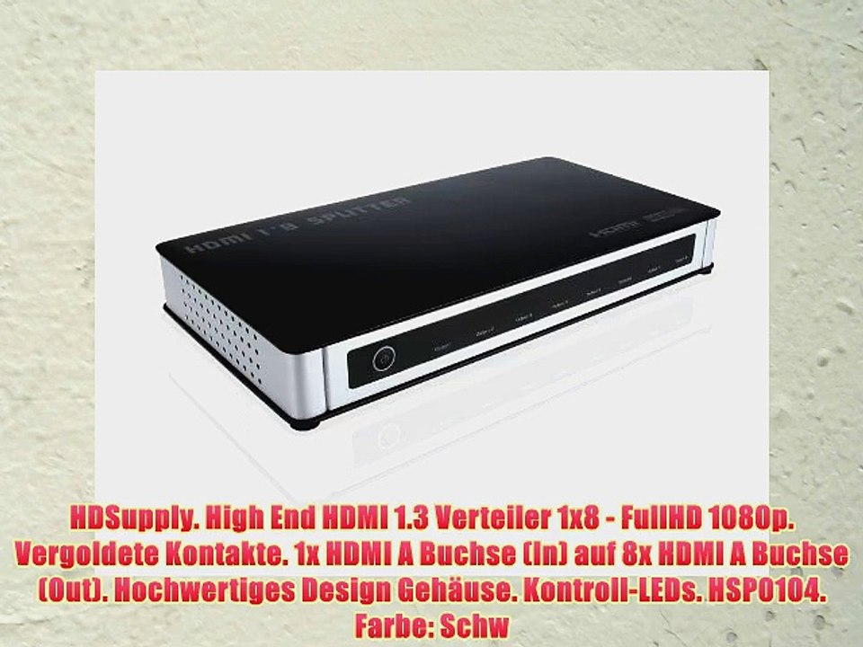 CHEERLINK PREMIUM 1x8 HDMI Splitter Verteiler mit integriertem Signalverst?rker inkl. Netzteil