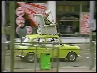 Mr. Bean Video - Mr. Bean driving on roof of a car