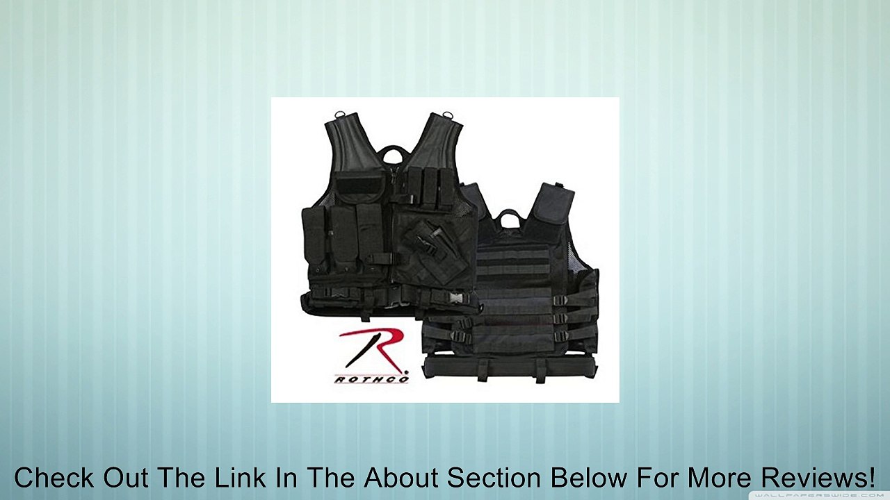 Rothco Black Tactical Cross Draw Police SWAT Deputy Sheriff Raid Hunting Shooting Vest Jacket MULTIPLE Pockets & Pouches Fits MOST Medium Frame Pistols Review