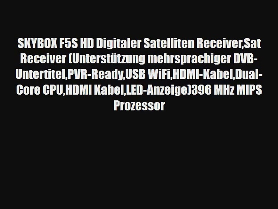 SKYBOX F5S HD Digitaler Satelliten ReceiverSat Receiver (Unterst?tzung mehrsprachiger DVB-UntertitelPVR-ReadyUSB