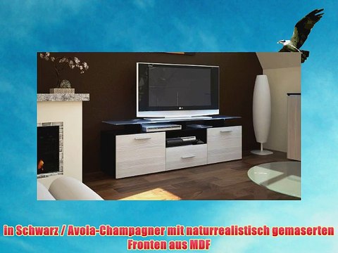 TV Board Lowboard Almada in Schwarz / Avola-Champagner