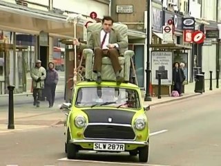 Mr Bean Driving on roof of car