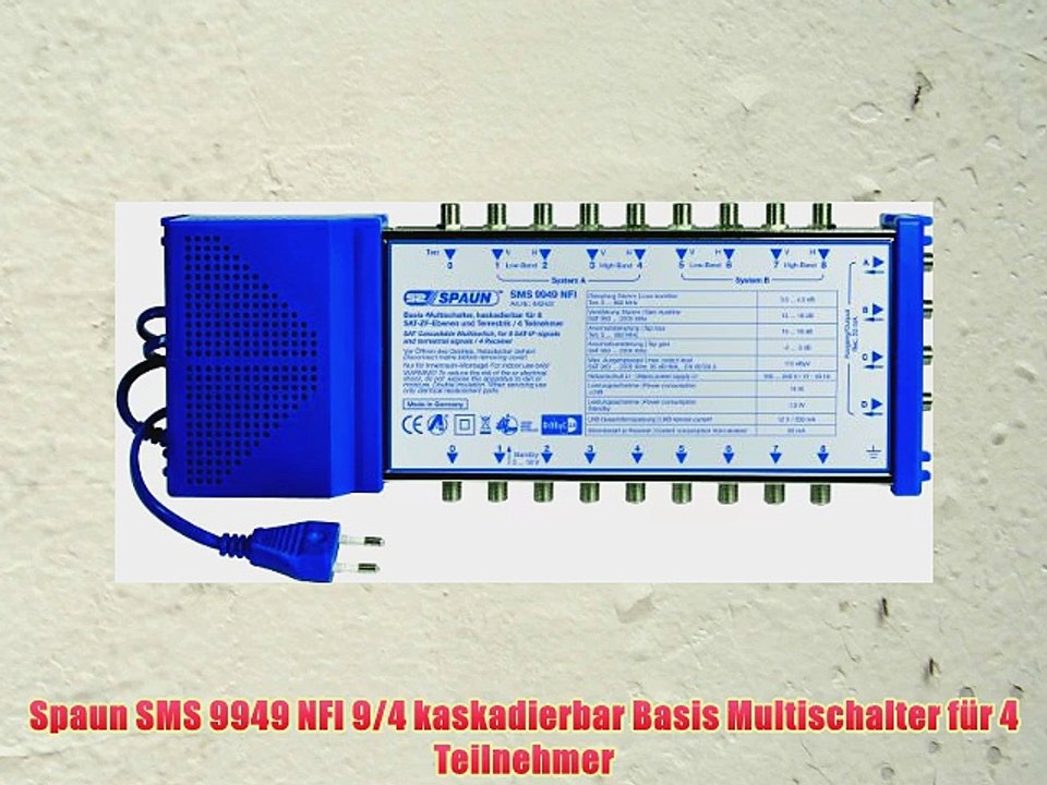 Spaun SMS 9949 NFI 9/4 kaskadierbar Basis Multischalter f?r 4 Teilnehmer