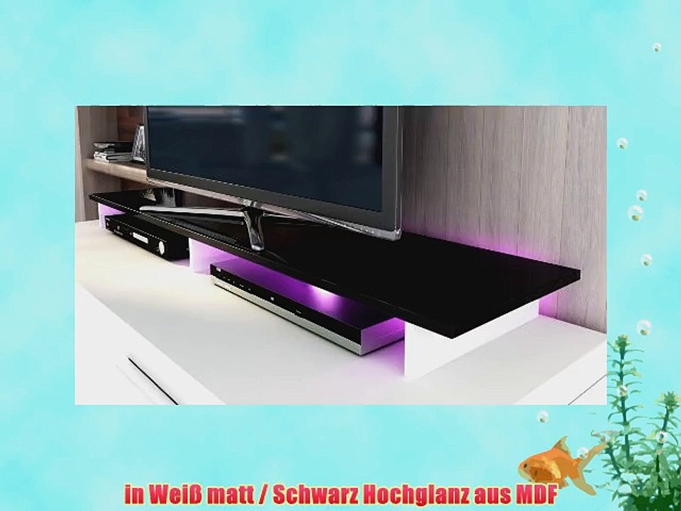TV Aufsatz Monitorerh?hung Game in Wei? / Schwarz Hochglanz