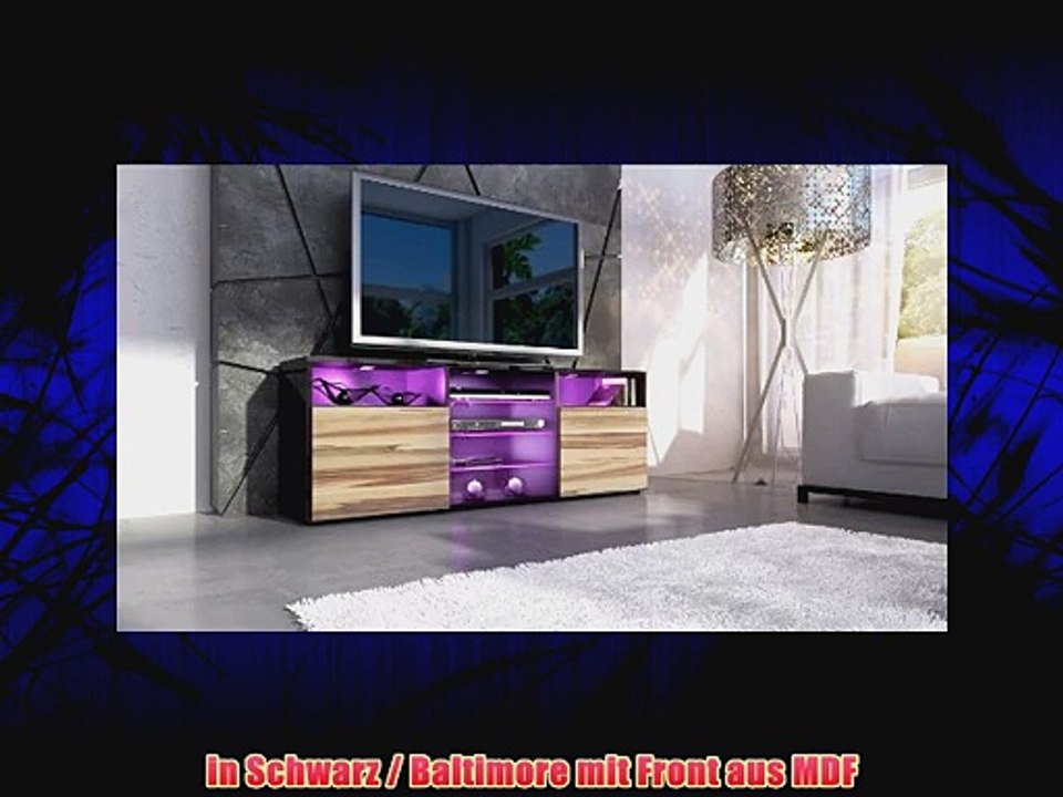 TV Board Lowboard Granada in Schwarz / Baltimore