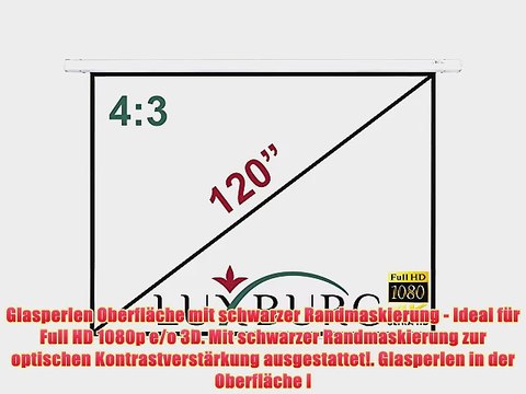 Luxburg? 120 244x183 cm Full HD 3D Motor-Leinwand Beamer Projektionsleinwand mit Funkfernbedingung