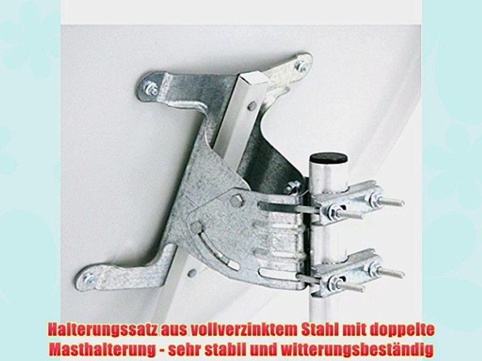 4 Teilnehmer Sat Anlage 100 cm Spiegel Alu   Quad Lnb Opticum   50m Koaxialkabel (3 Farben