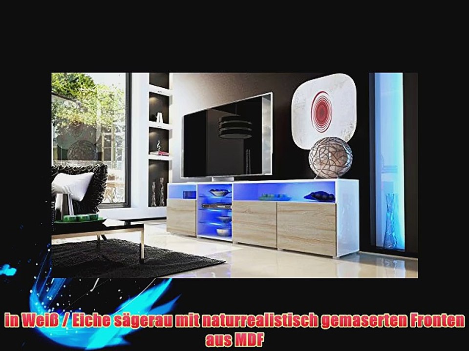 TV Board Lowboard Granada V2 in Wei? / Eiche s?gerau