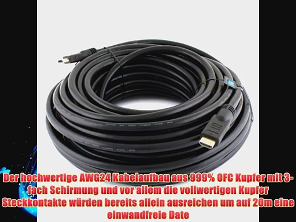 Ligawo ? Redmere High Speed HDMI Kabel mit Ethernet 30m / Verst?rker Repeater Kabel