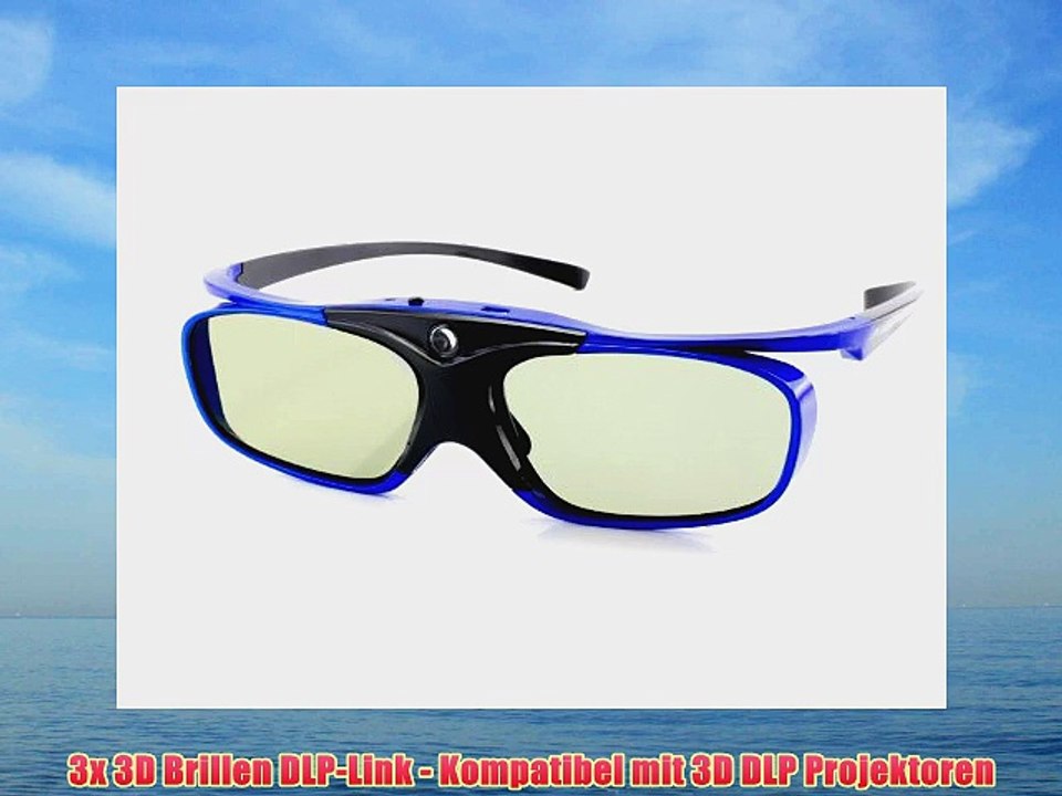 3x 3D Brillen DLP-Link - Kompatibel mit 3D DLP Projektoren
