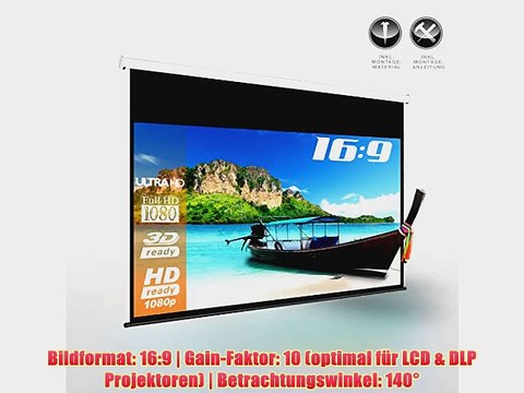 eSmart Germany MOTOR LEINWAND | Gesamtbreite 366 cm | Darstellungsfl?che 332 x 187 cm | Bildformat