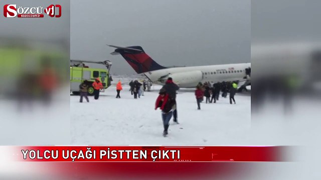 Yolcu uçağı pistten çıktı