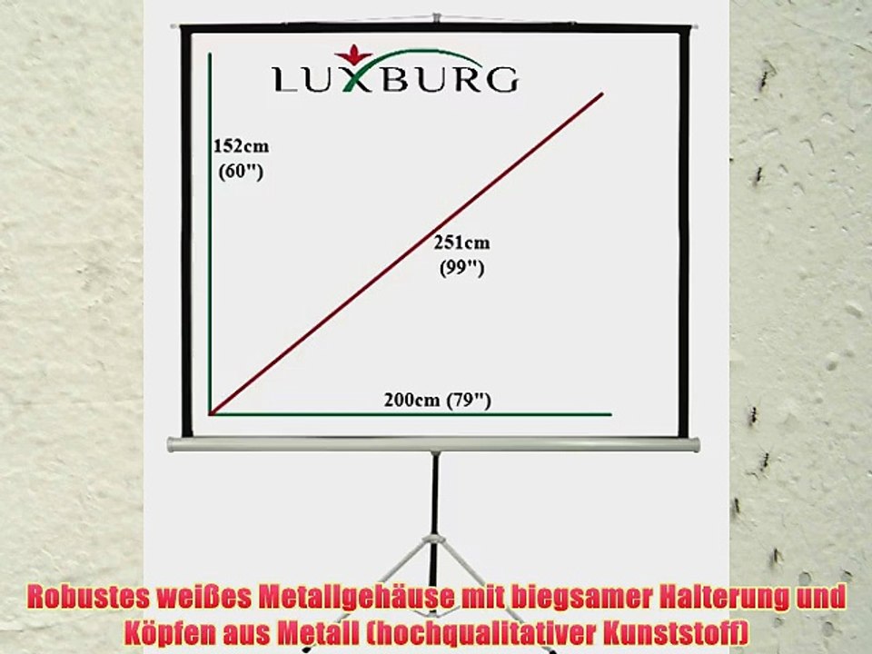 Luxburg? 100 203x152 cm Full HD 3D Manual Leinwand Beamer Projektionsleinwand mit Tripod Dreifu?