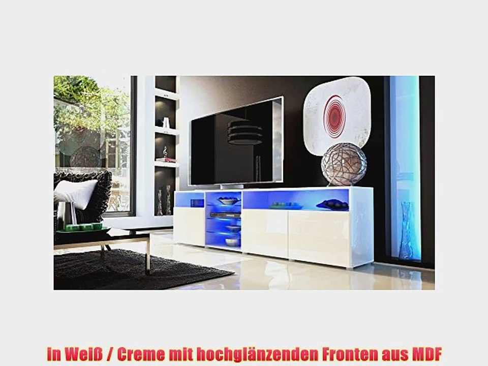 TV Board Lowboard Granada V2 in Wei? / Creme Hochglanz