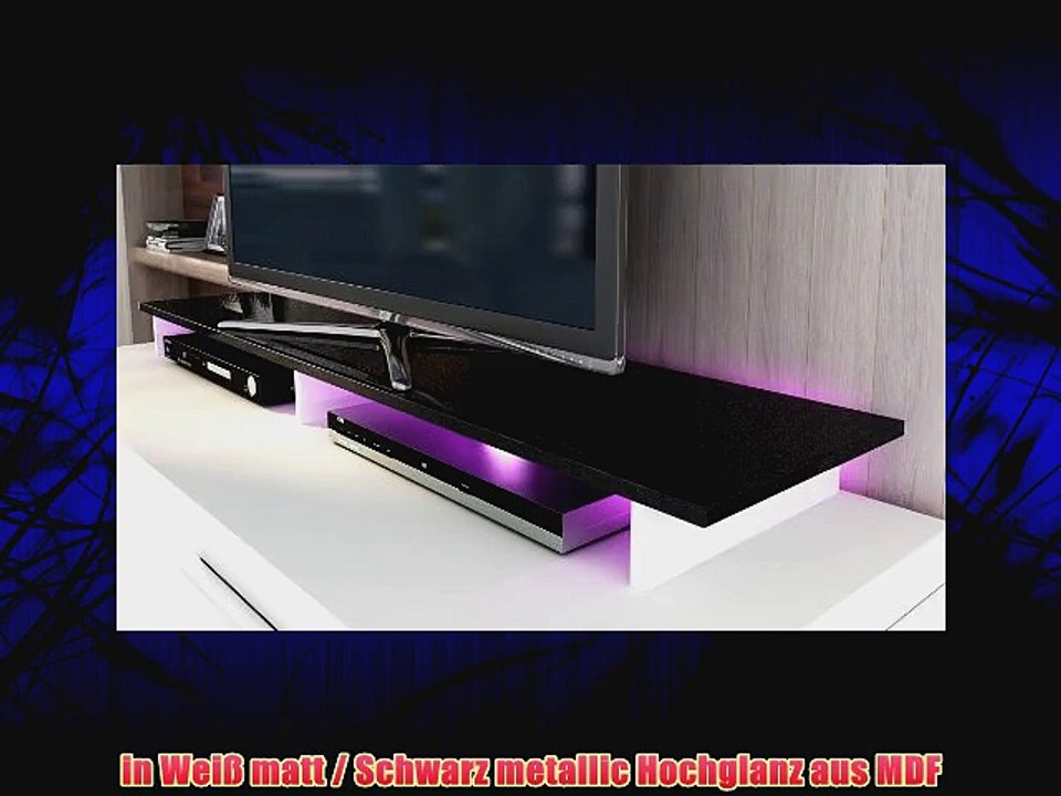 TV Aufsatz Monitorerh?hung Game in Wei? / Schwarz metallic Hochglanz