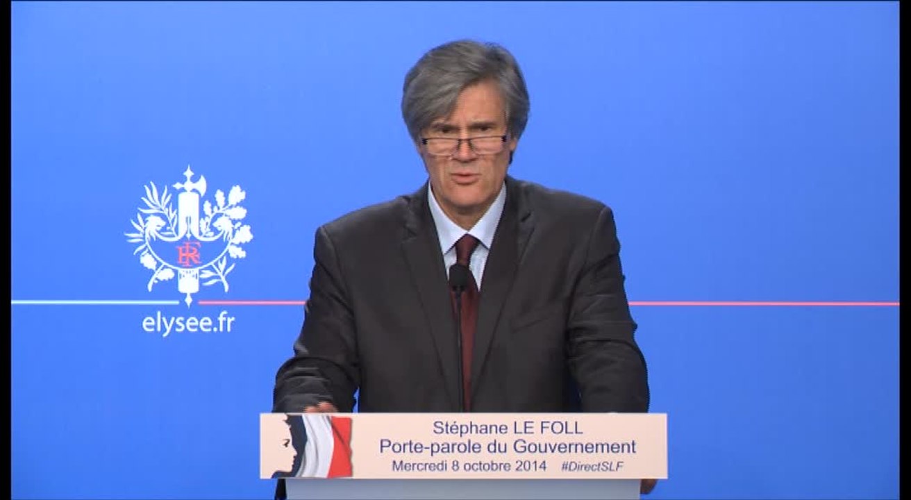 Compte rendu du conseil des ministres du mercredi 8 octobre 2014