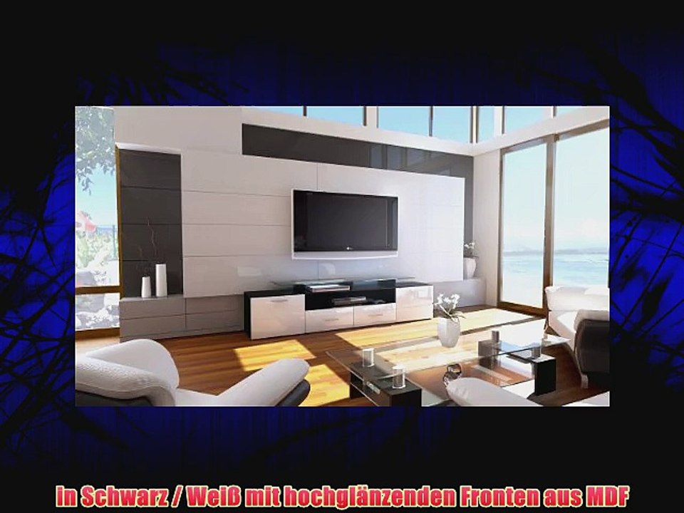 TV Board Lowboard Almada V2 in Schwarz / Wei? Hochglanz