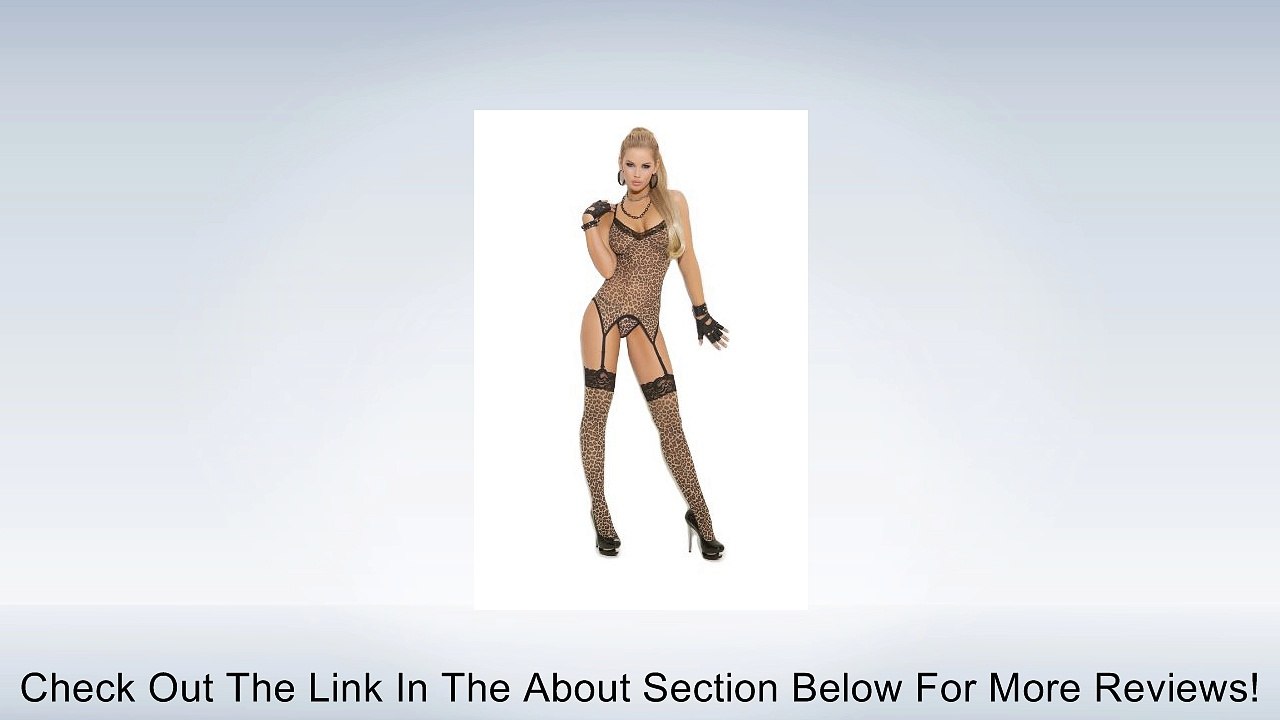 Sexy Leopard Print Camisette, G-String & Stockings Lingerie Set Review