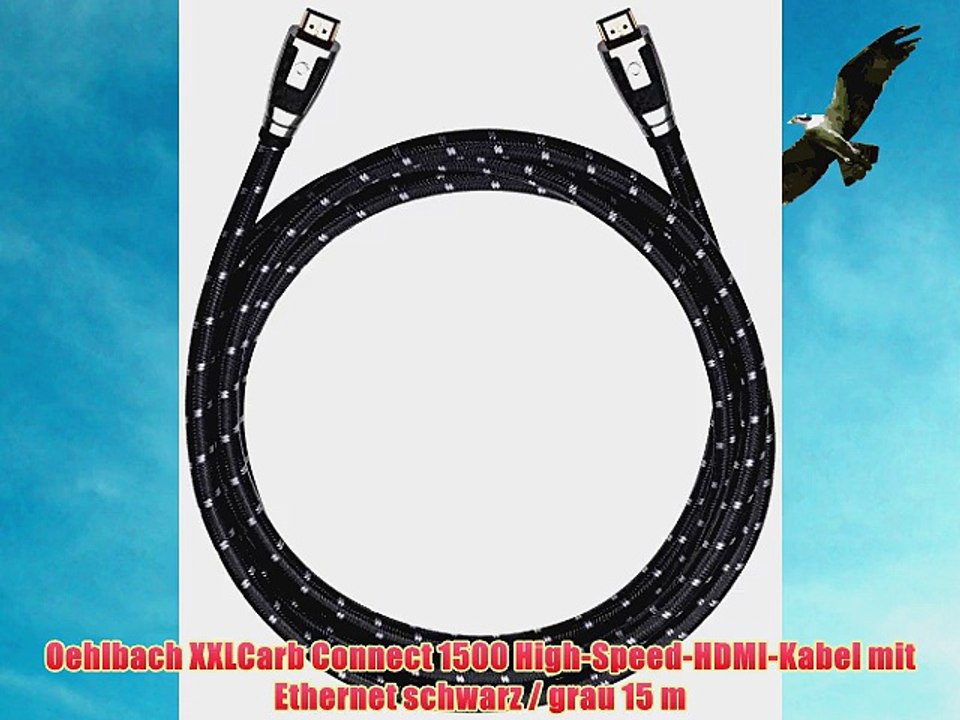 Oehlbach XXLCarb Connect 1500 High-Speed-HDMI-Kabel mit Ethernet schwarz / grau 15 m