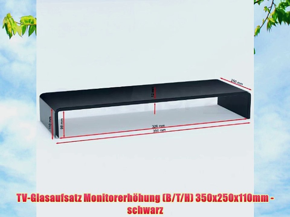 TV-Glasaufsatz Monitorerh?hung (B/T/H) 350x250x110mm - schwarz