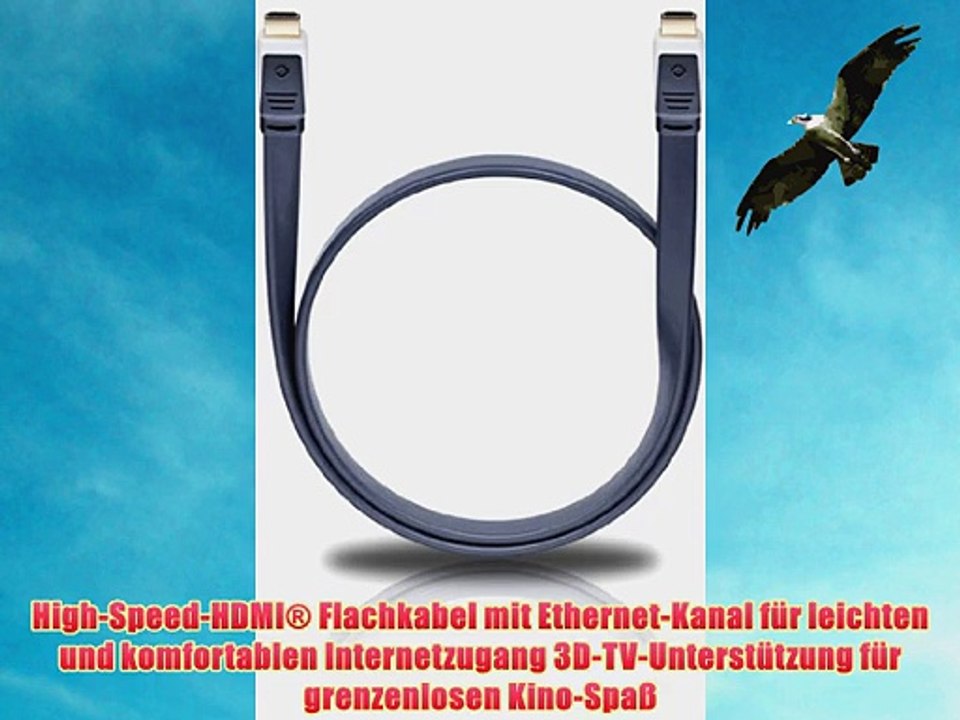 Oehlbach Flat Magic 750  High-Speed-HDMI?-Flachkabel mit Ethernet  schwarz  7.50 m