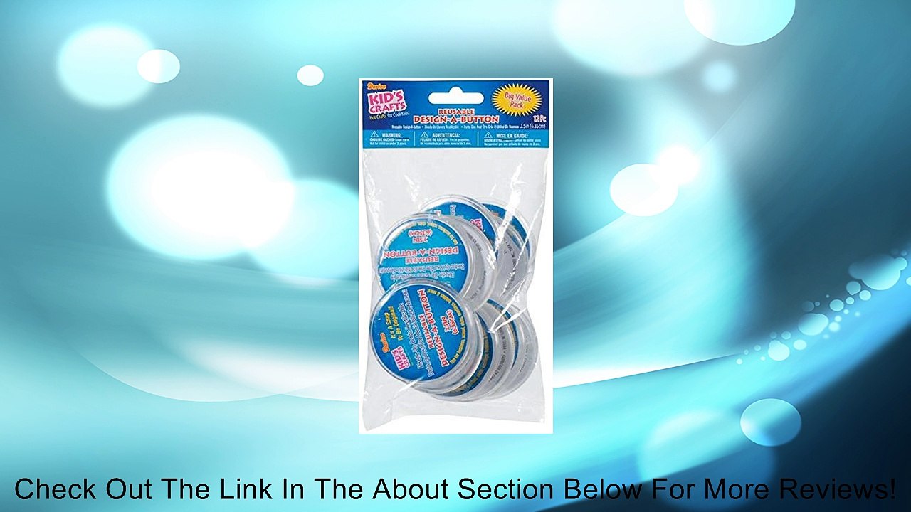 One Package of 12 pieces Design-A-Button 2-1/2"-Clear Plastic Review