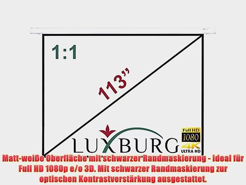 Luxburg? 113 203x203 cm Full HD 3D Motor-Leinwand Beamer Projektionsleinwand mit Funkfernbedingung