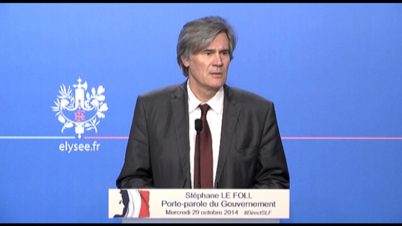 Compte rendu du Conseil des ministres du mercredi 29 octobre 2014