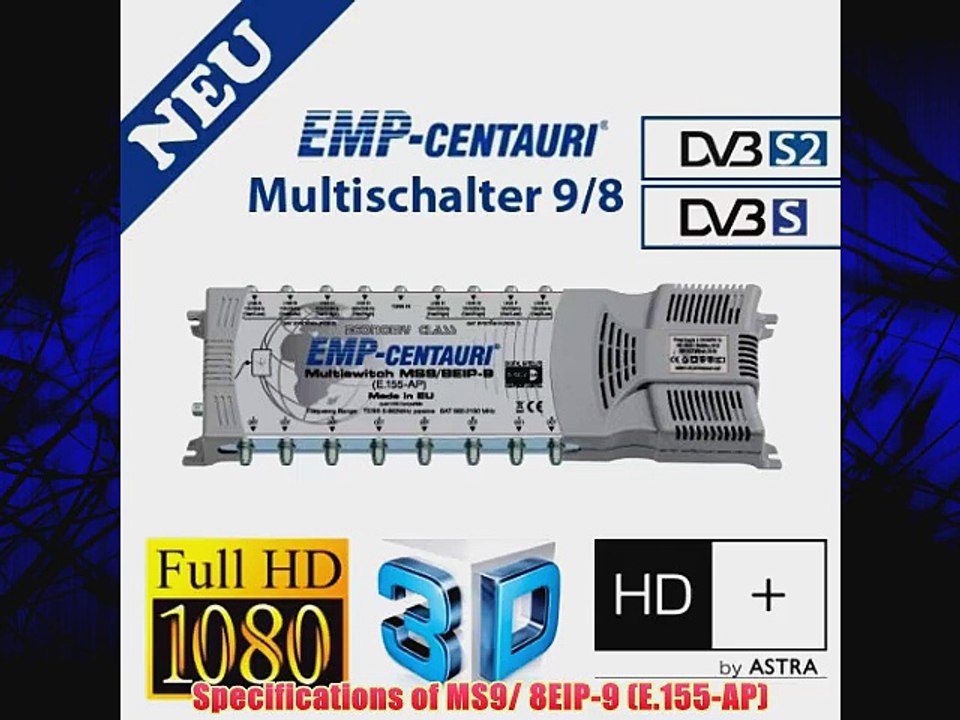 Multischalter EMP-Centauri 9/8 (Gigant) Ecoline E.155-AP mit Netzteil FullHD HDTV 3D Digital