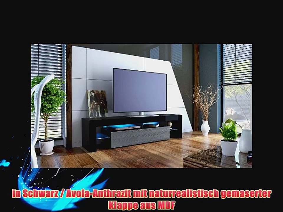 TV Board Lowboard Lima in Schwarz / Avola-Anthrazit