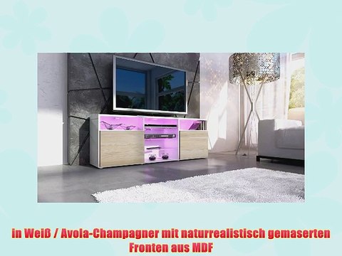 TV Board Lowboard Granada in Wei? / Avola-Champagner