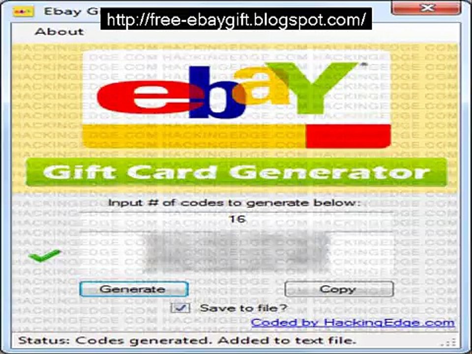 Ebay Gift Card generator WORKING 100% Updated