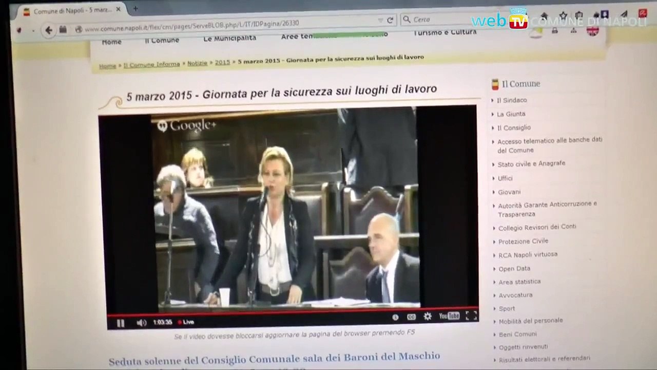 Napoli - Il Consiglio Comunale riunito per la sicurezza sul lavoro -2- (05.03.15)