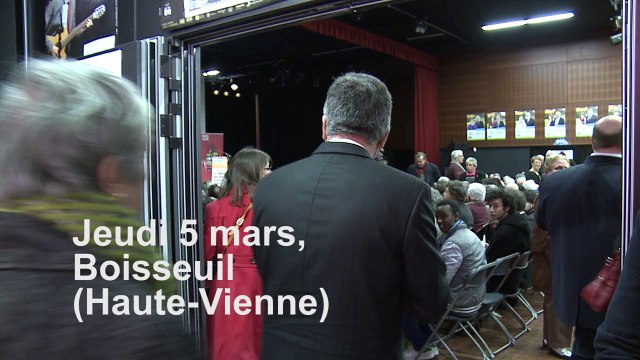 Meeting à Boisseuil, en Haute Vienne, en présence de Manuel Valls et Jean-Christophe Cambadélis