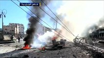 قوات النظام السوري تستهدف سوقا مكتظة بحلب